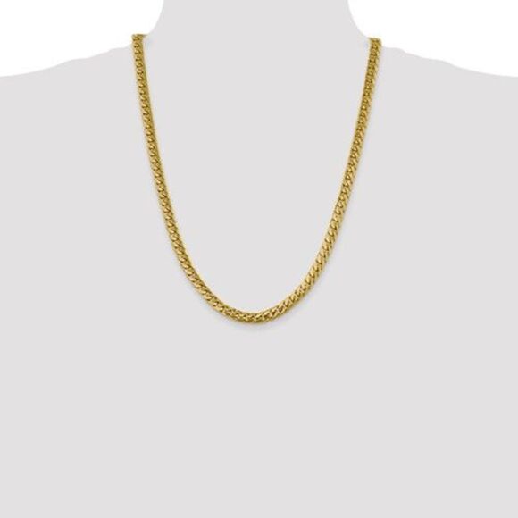 14K Yellow Gold 24" Solid Miami Cuban Link Chain – 6.25mm, 65.5g - Picture 1 of 5